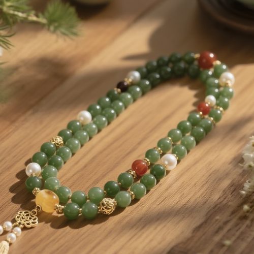 Emerald Shadow Flowing Gold Bracelet