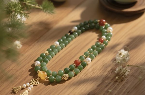 Emerald Shadow Flowing Gold Bracelet